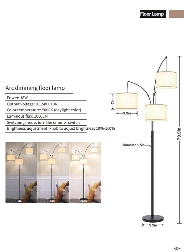 Arc Dimming Floor Lamp