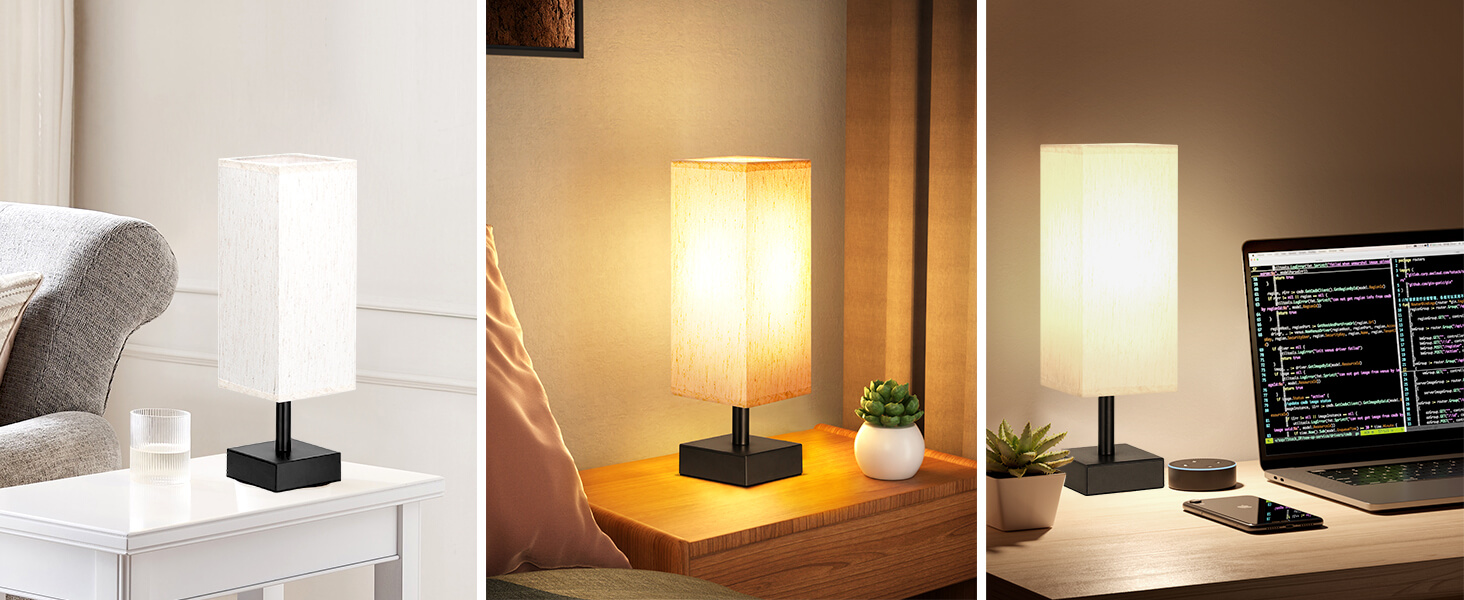 Touch Section Square Fabric Table Lamp