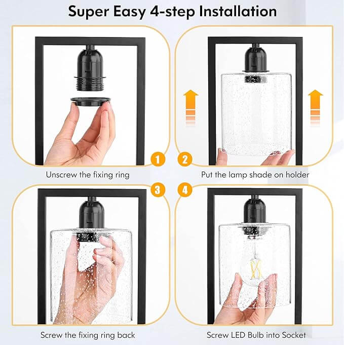 Glass Wireless Charging Table Lamp