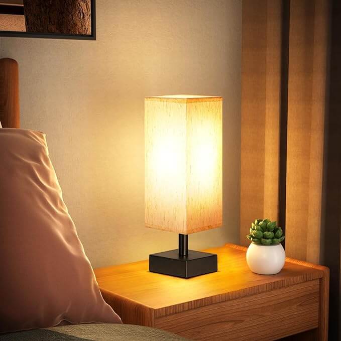 Touch Section Square Fabric Table Lamp