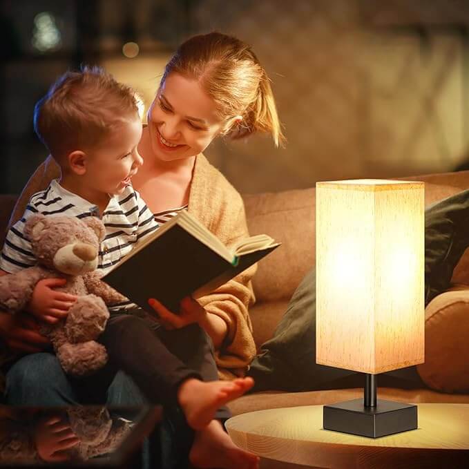 Touch Section Square Fabric Table Lamp