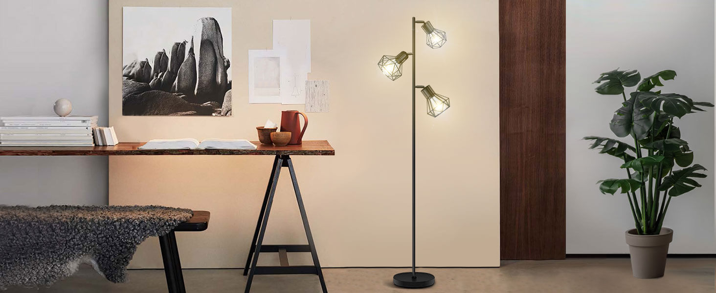 Diamond-Shaped Floor Lamp