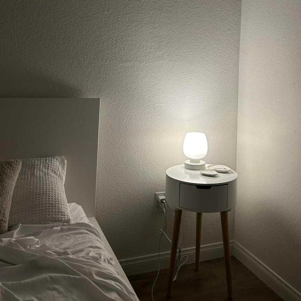 Bedside Lamp with Glass Shade